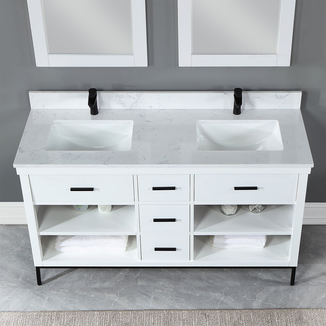 Kesia 60" Double Bathroom Vanity Set