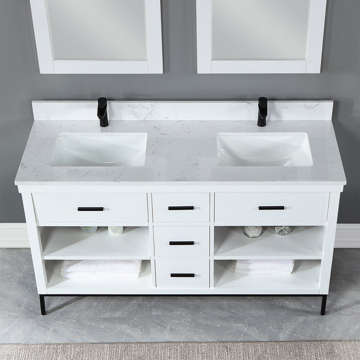 Kesia 60" Double Bathroom Vanity Set