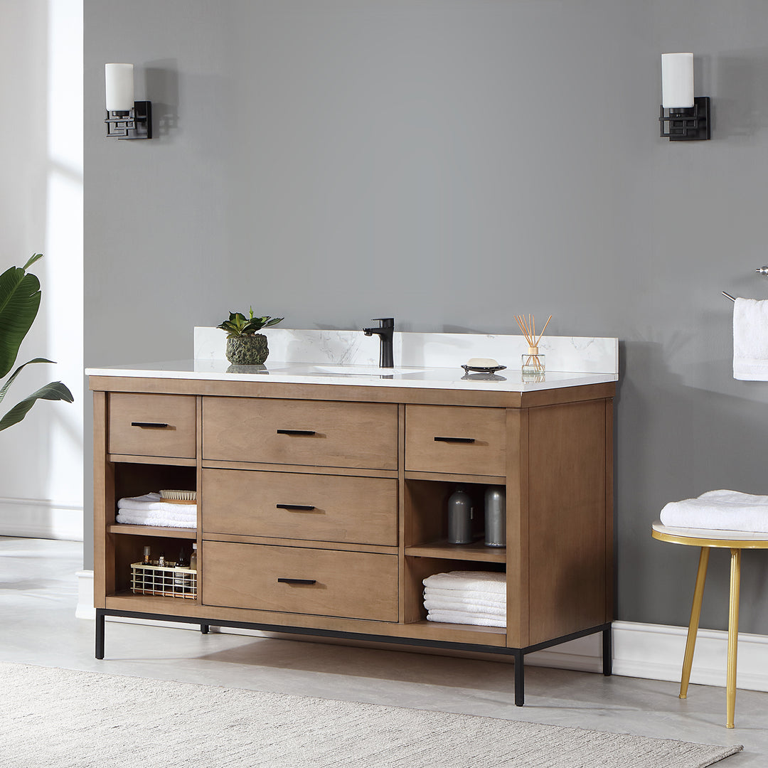Kesia 60" Single Bathroom Vanity Set