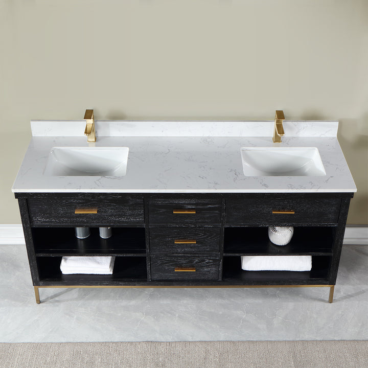 Kesia 72" Double Bathroom Vanity Set