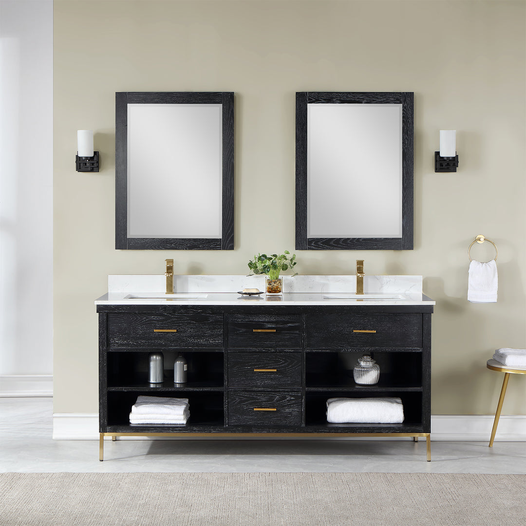 Kesia 72" Double Bathroom Vanity Set