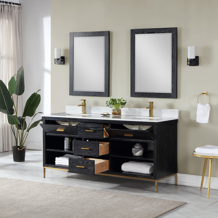 Kesia 72" Double Bathroom Vanity Set
