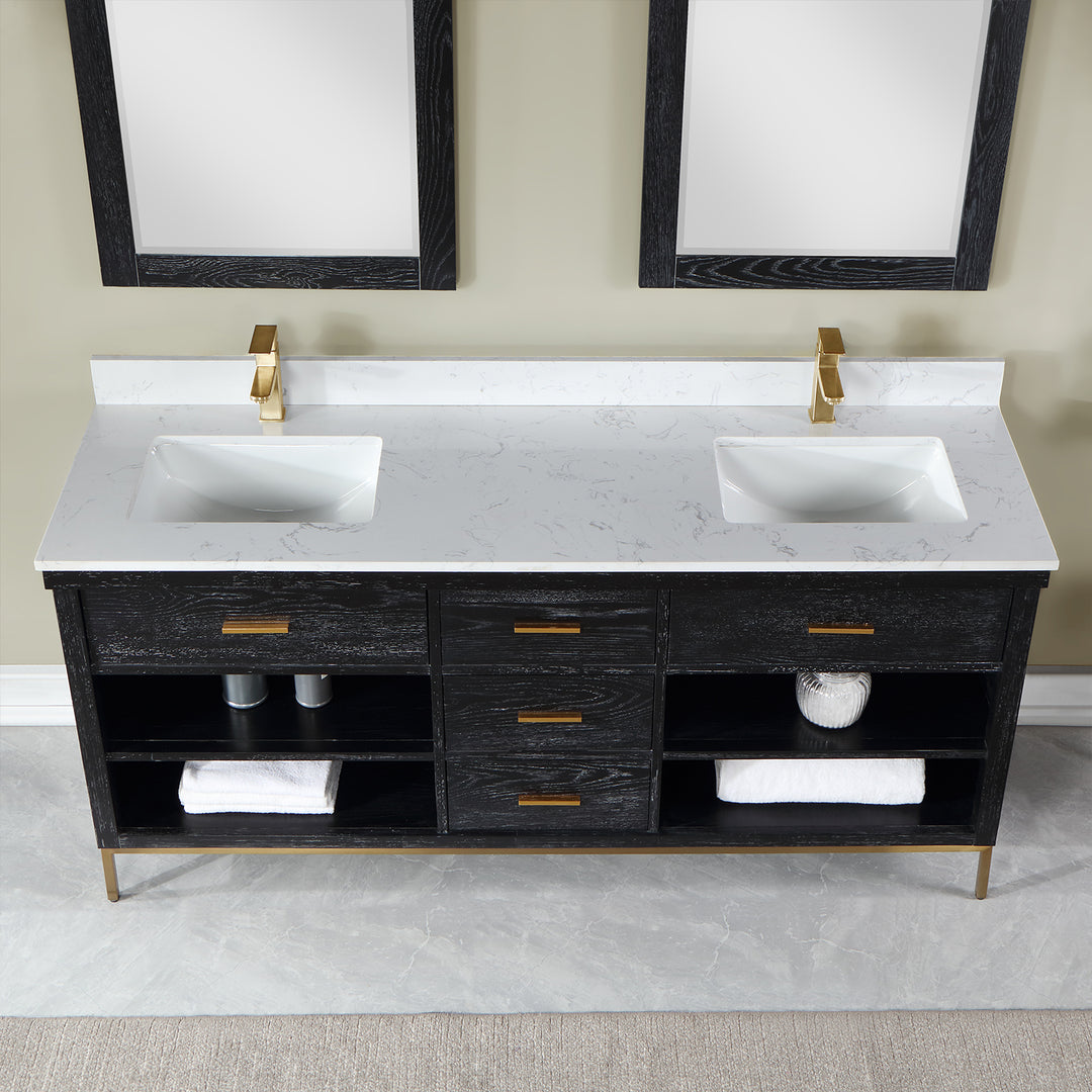 Kesia 72" Double Bathroom Vanity Set
