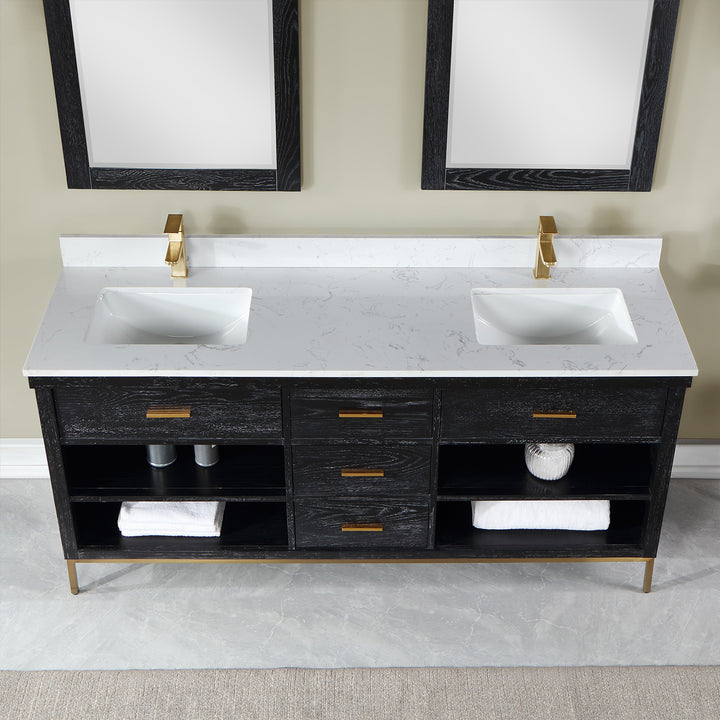 Kesia 72" Double Bathroom Vanity Set