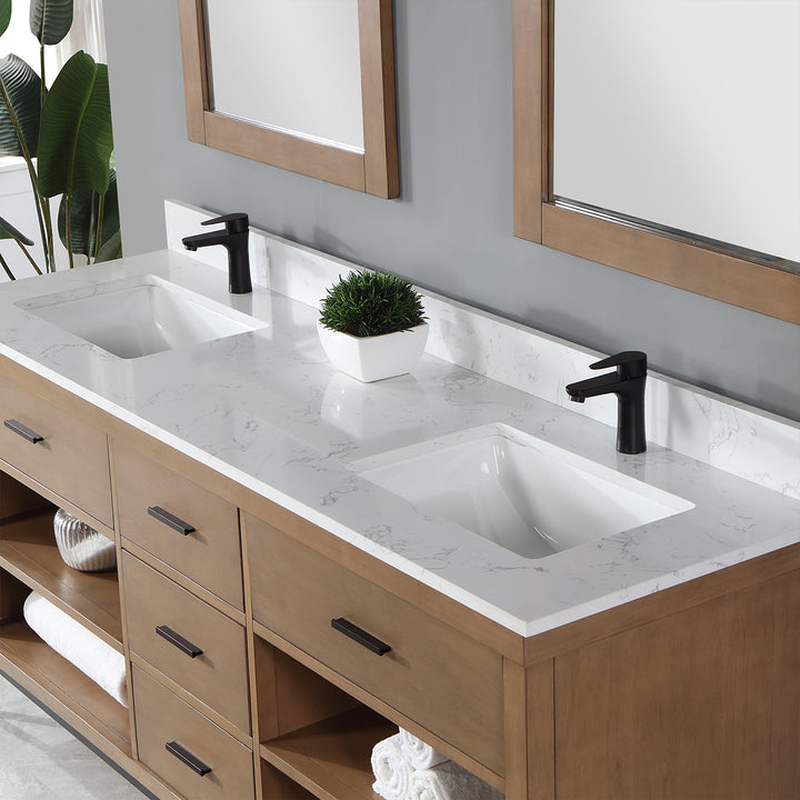 Kesia 72" Double Bathroom Vanity Set