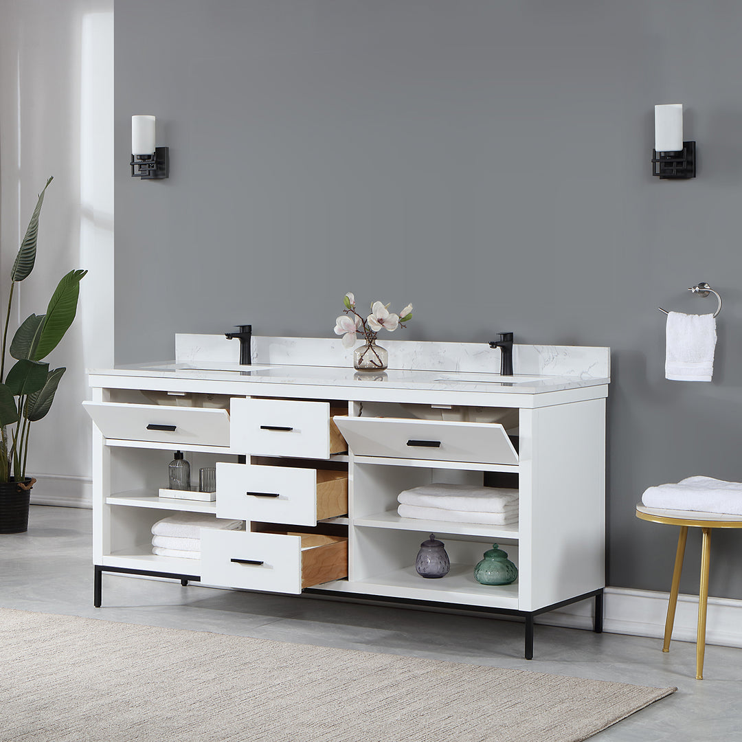 Kesia 72" Double Bathroom Vanity Set