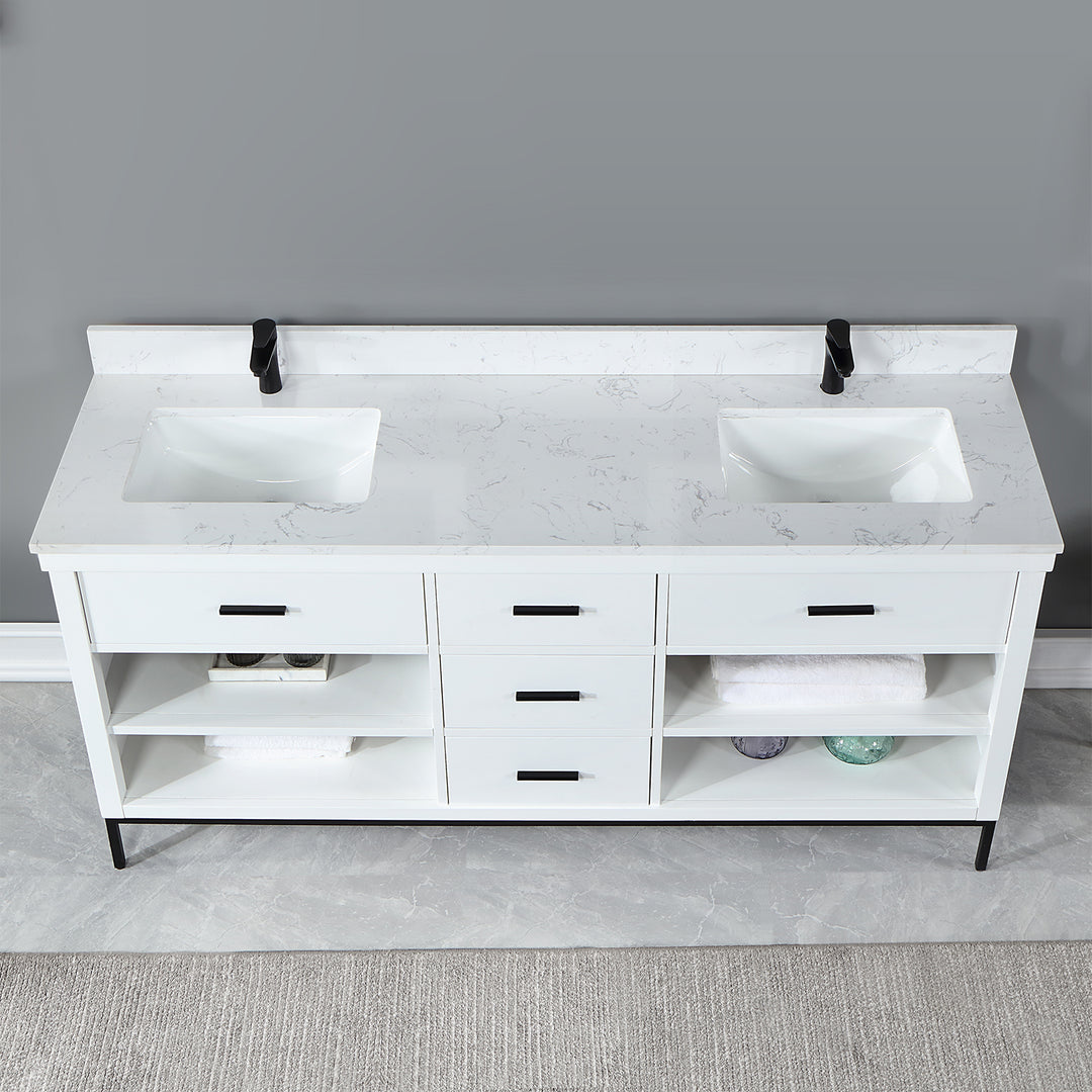 Kesia 72" Double Bathroom Vanity Set