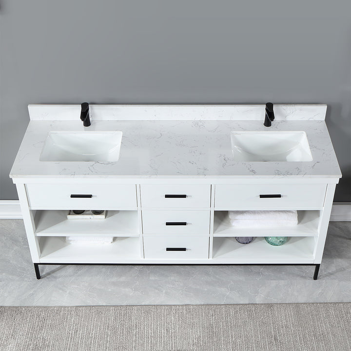 Kesia 72" Double Bathroom Vanity Set