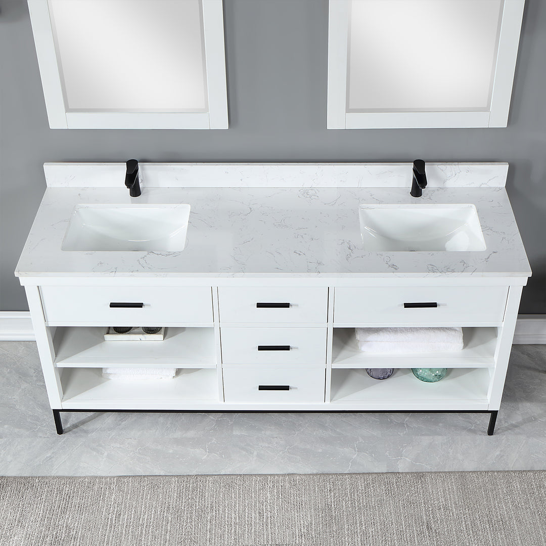 Kesia 72" Double Bathroom Vanity Set