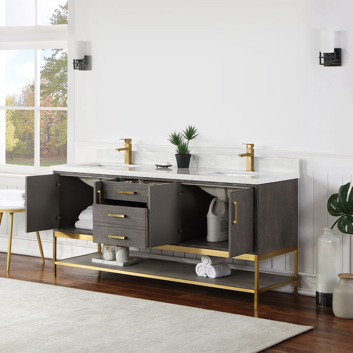 Wildy 72" Double Bathroom Vanity Set