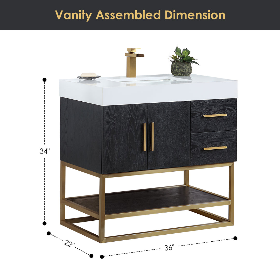 Bianco 36" Single Bathroom Vanity