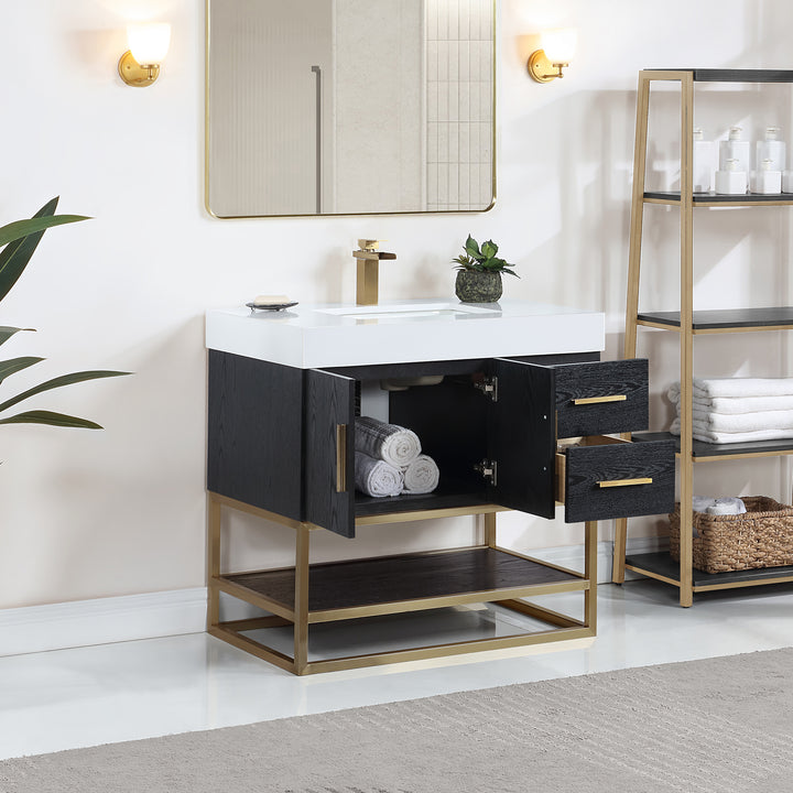 Gazsi 84" Double Bathroom Vanity Set