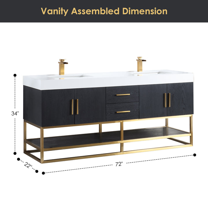 Bianco 72" Double Bathroom Vanity