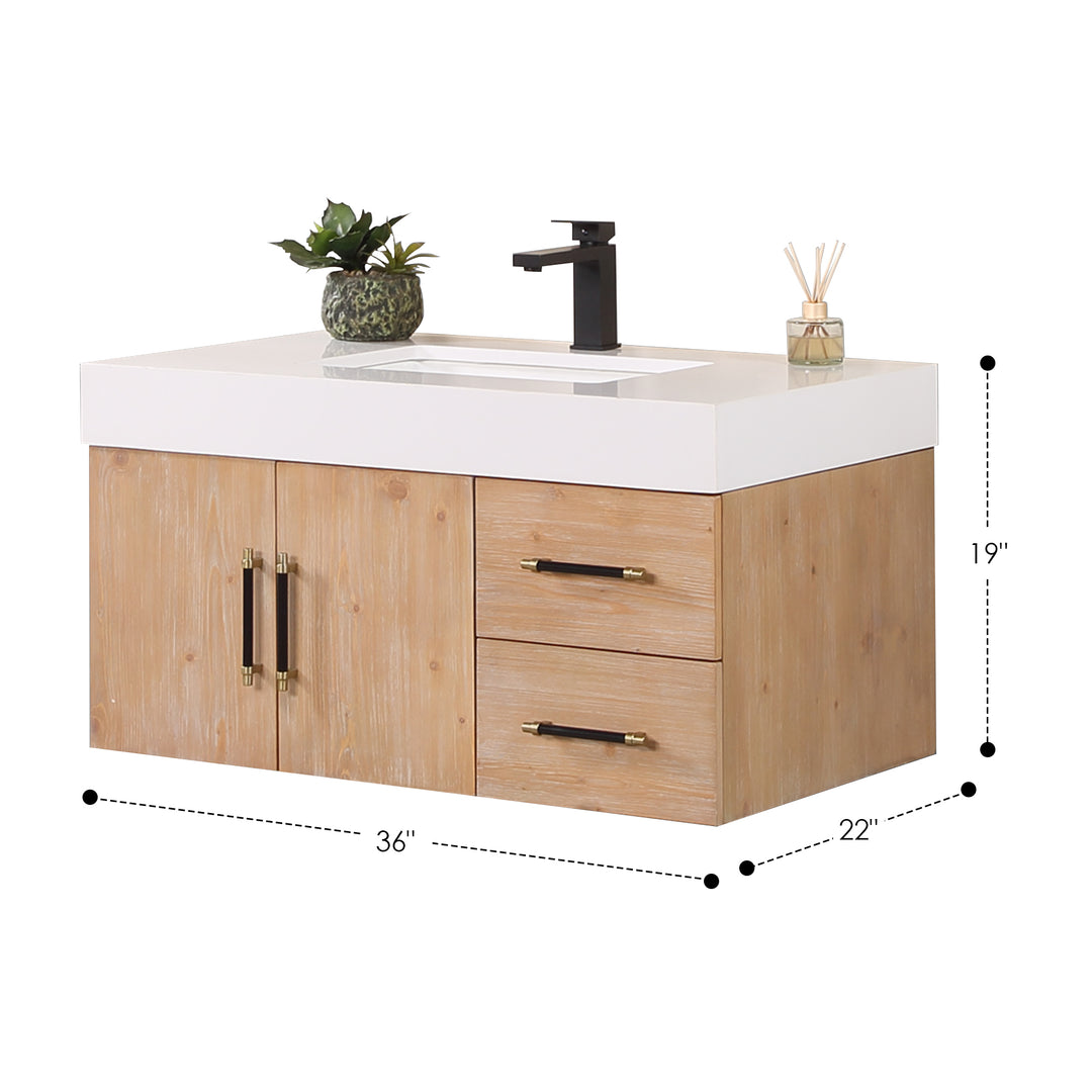 Corchia 36" Wall-mounted Single Bathroom Vanity