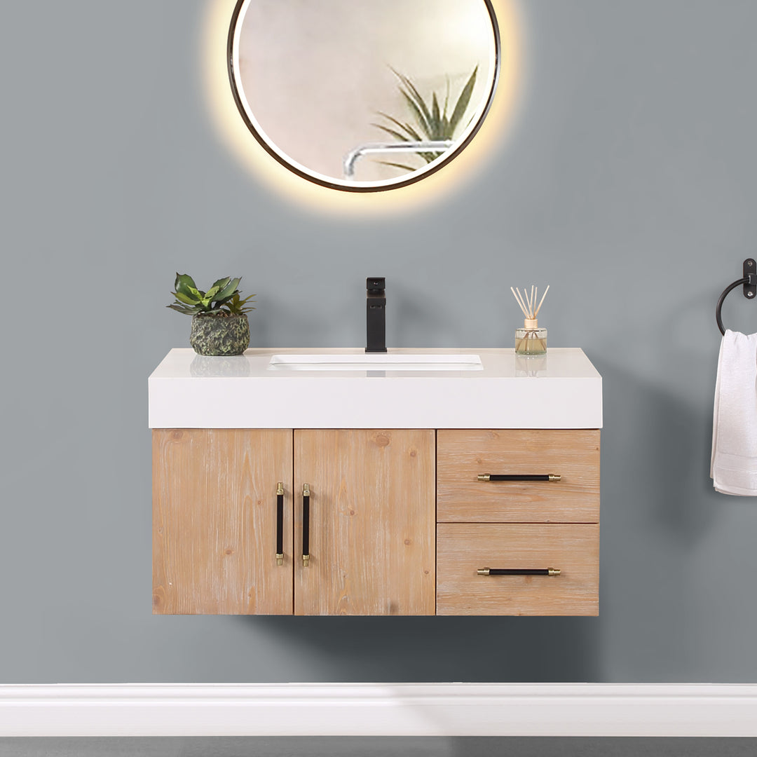 Corchia 36" Wall-mounted Single Bathroom Vanity