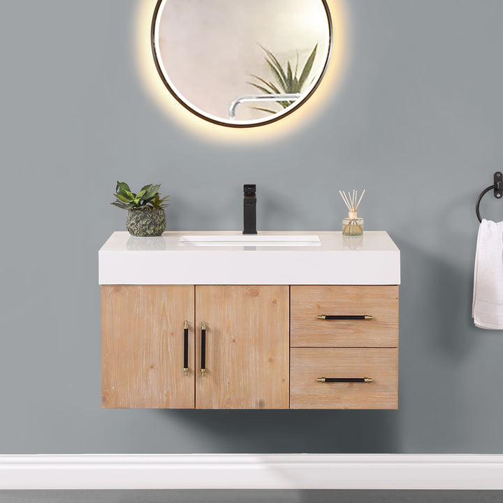 Corchia 36" Wall-mounted Single Bathroom Vanity