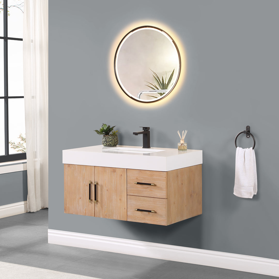 Corchia 36" Wall-mounted Single Bathroom Vanity