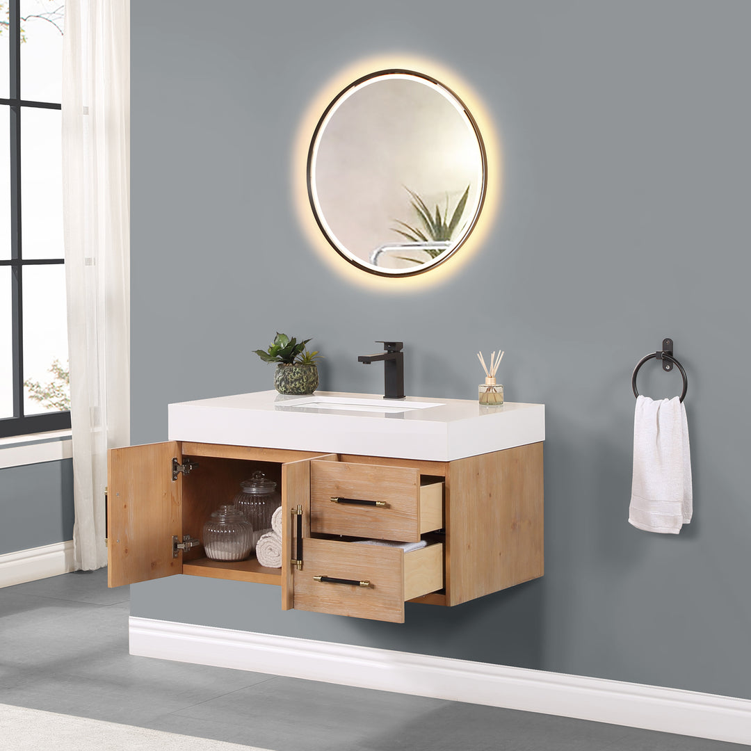 Corchia 36" Wall-mounted Single Bathroom Vanity