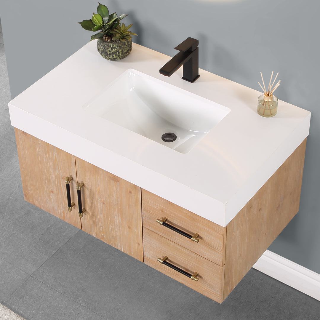 Corchia 36" Wall-mounted Single Bathroom Vanity