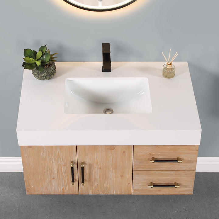 Corchia 36" Wall-mounted Single Bathroom Vanity