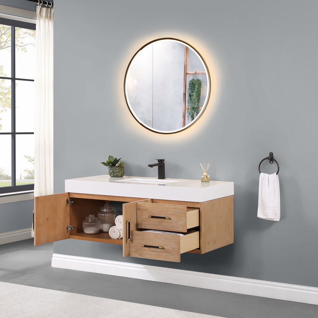 Corchia 48" Wall-mounted Single Bathroom Vanity