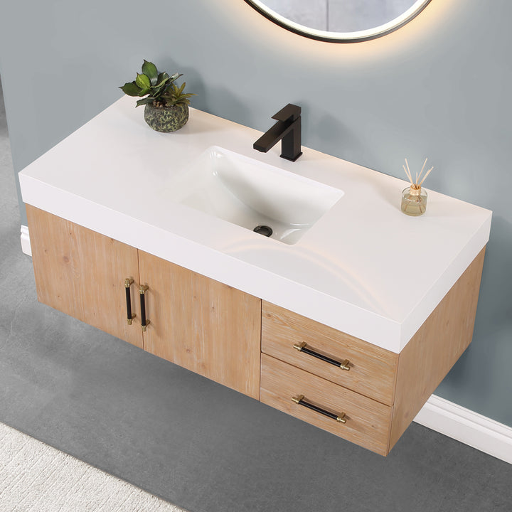 Corchia 48" Wall-mounted Single Bathroom Vanity