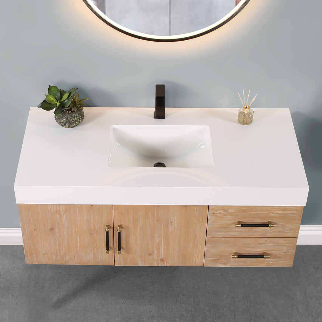 Corchia 48" Wall-mounted Single Bathroom Vanity