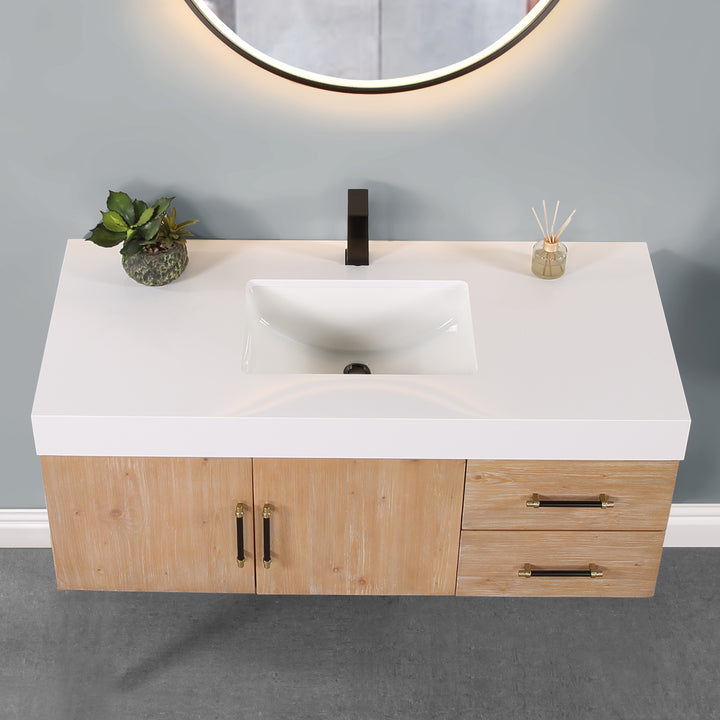 Corchia 48" Wall-mounted Single Bathroom Vanity