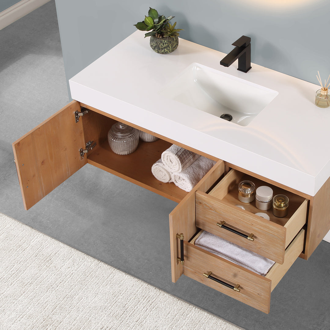 Corchia 48" Wall-mounted Single Bathroom Vanity