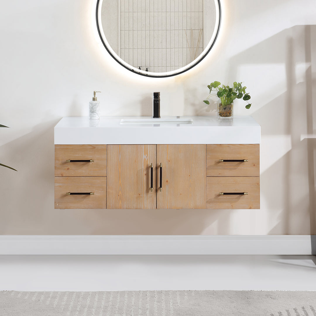 Corchia 48D" Wall-mounted Single Bathroom Vanity