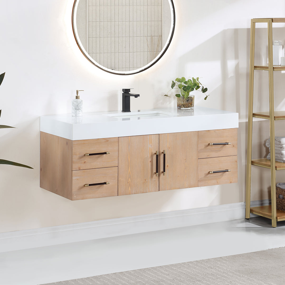 Corchia 48D" Wall-mounted Single Bathroom Vanity