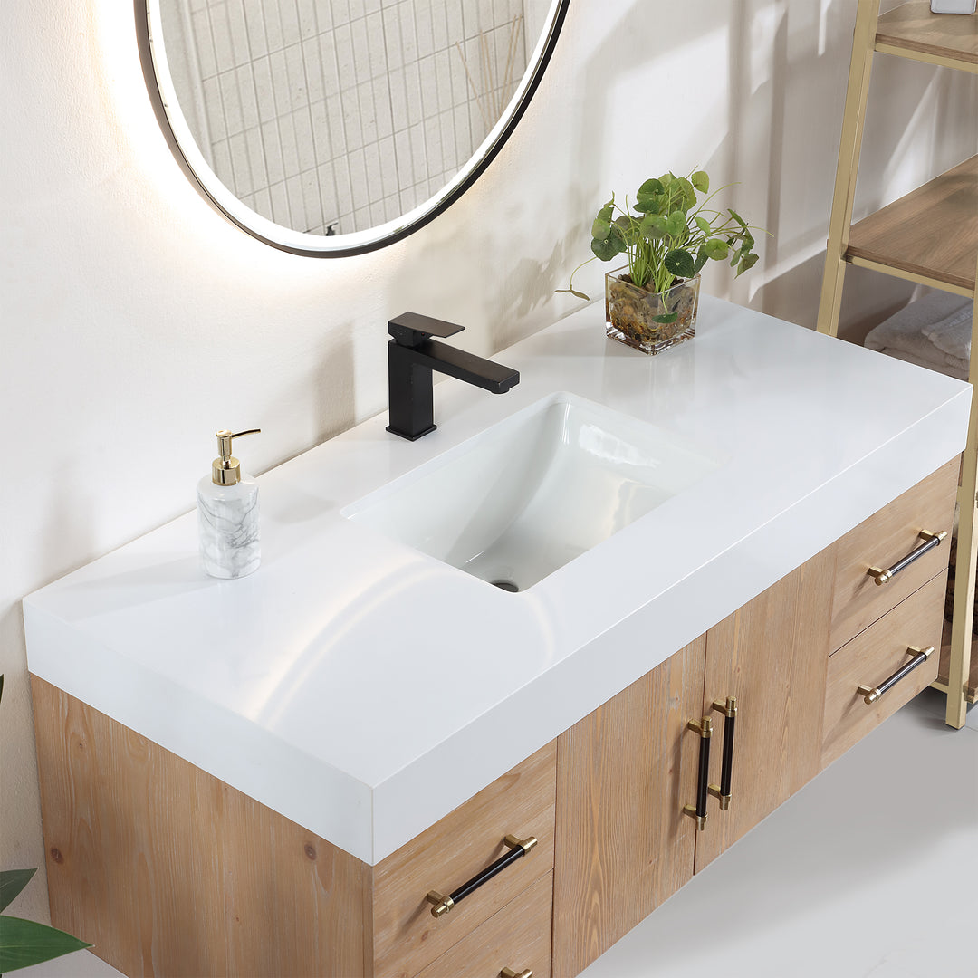 Corchia 48D" Wall-mounted Single Bathroom Vanity
