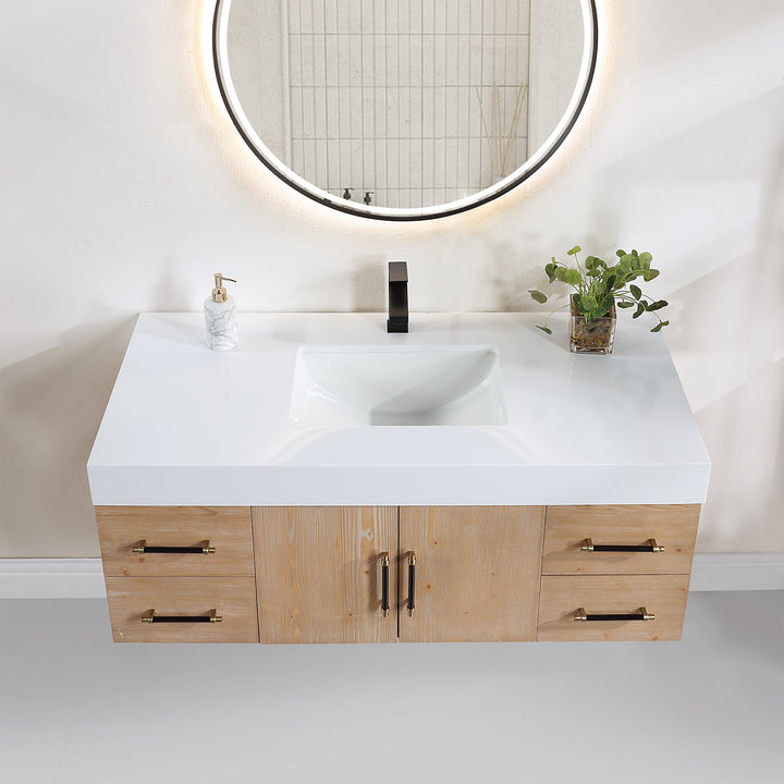Corchia 48D" Wall-mounted Single Bathroom Vanity