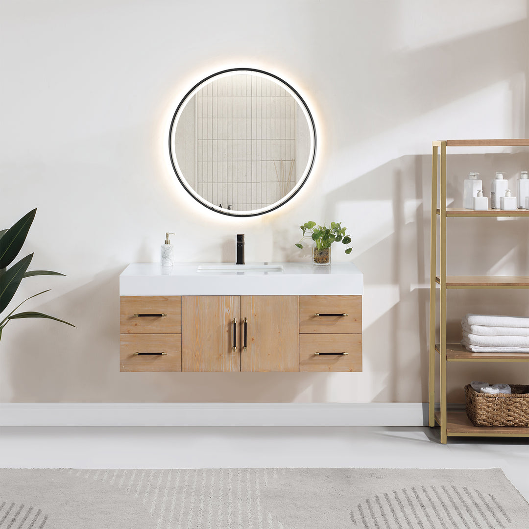Corchia 48D" Wall-mounted Single Bathroom Vanity