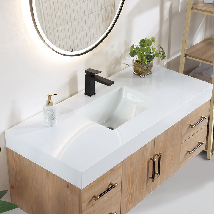 Corchia 48D" Wall-mounted Single Bathroom Vanity