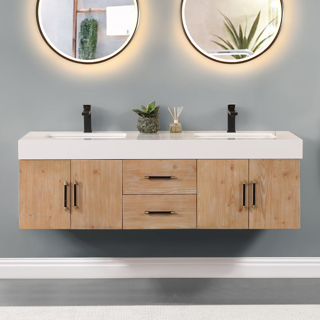 Corchia 60" Wall-mounted Double Bathroom Vanity