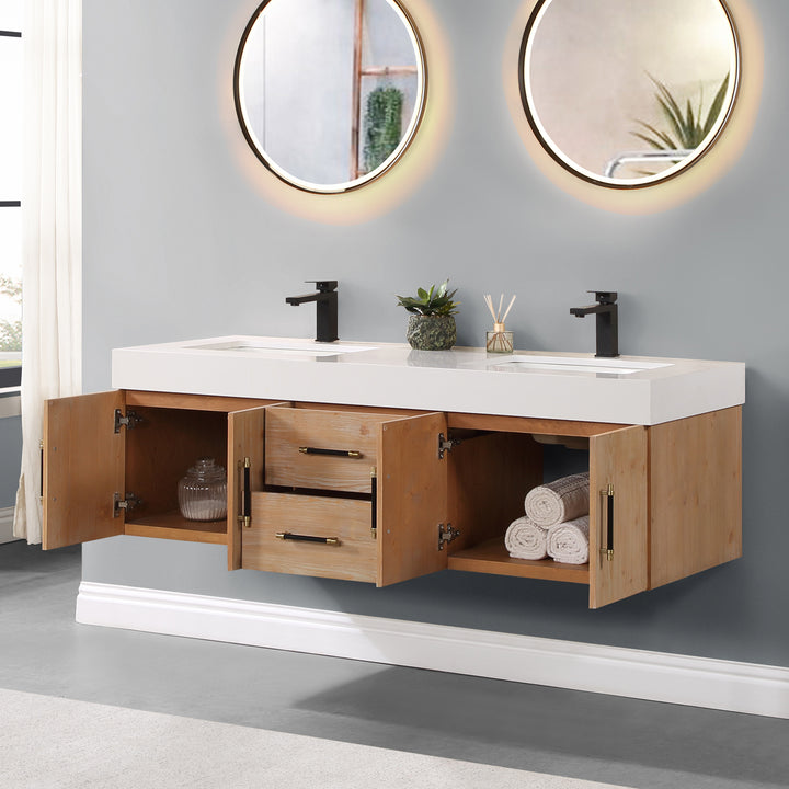 Corchia 60" Wall-mounted Double Bathroom Vanity