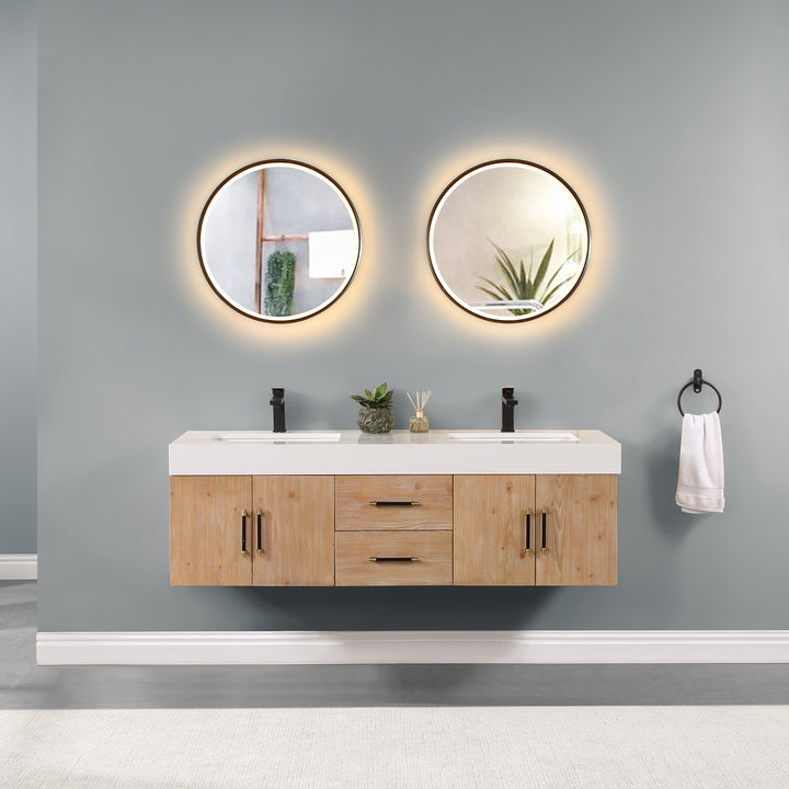 Corchia 60" Wall-mounted Double Bathroom Vanity