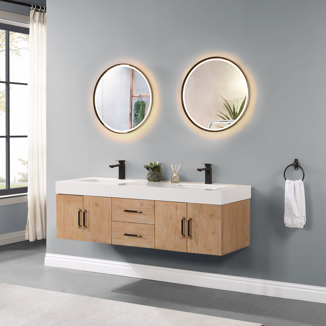 Corchia 60" Wall-mounted Double Bathroom Vanity