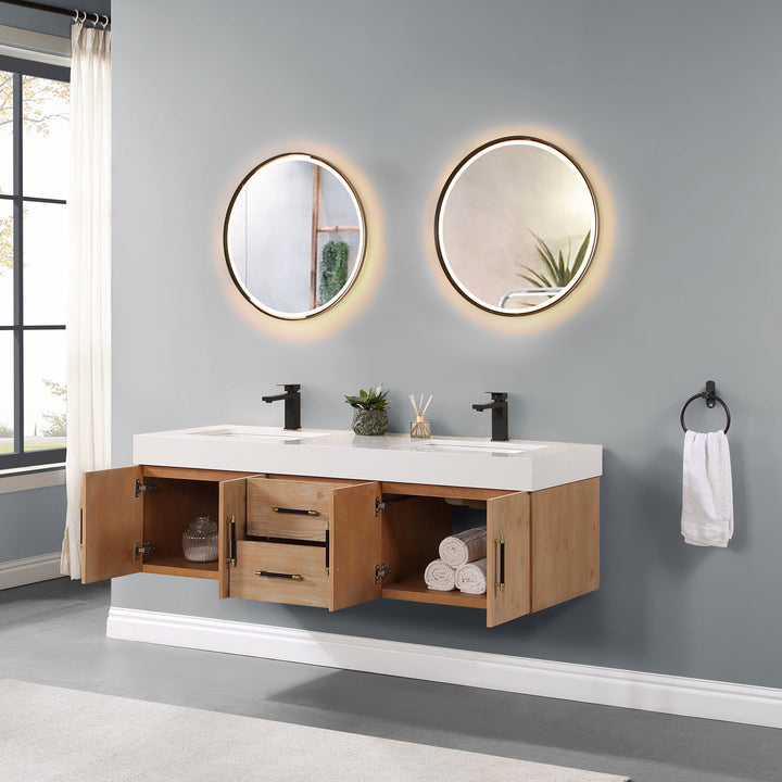 Corchia 60" Wall-mounted Double Bathroom Vanity
