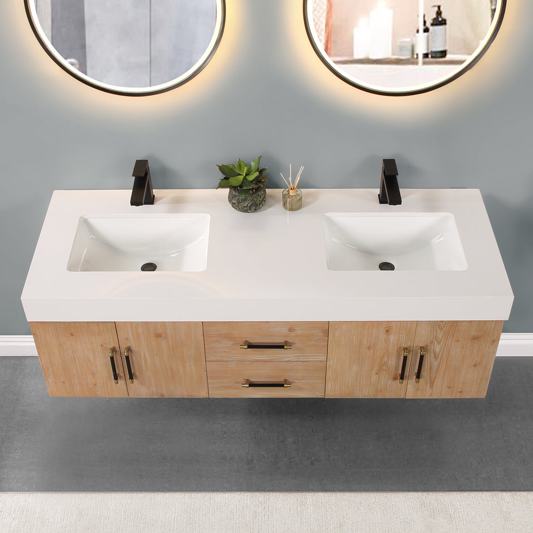 Corchia 60" Wall-mounted Double Bathroom Vanity
