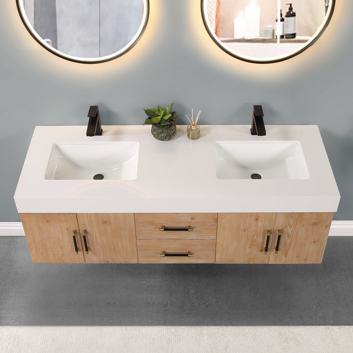 Corchia 60" Wall-mounted Double Bathroom Vanity