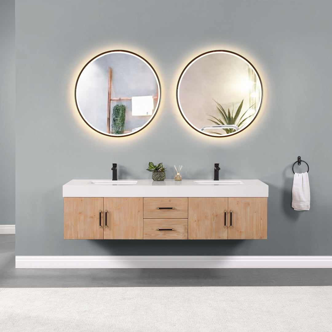 Corchia 72" Wall-mounted Double Bathroom Vanity