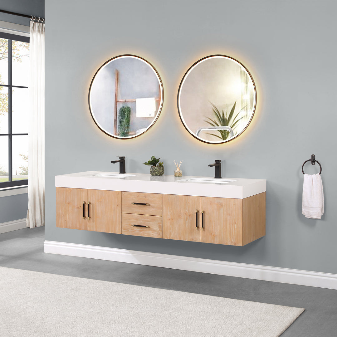Corchia 72" Wall-mounted Double Bathroom Vanity