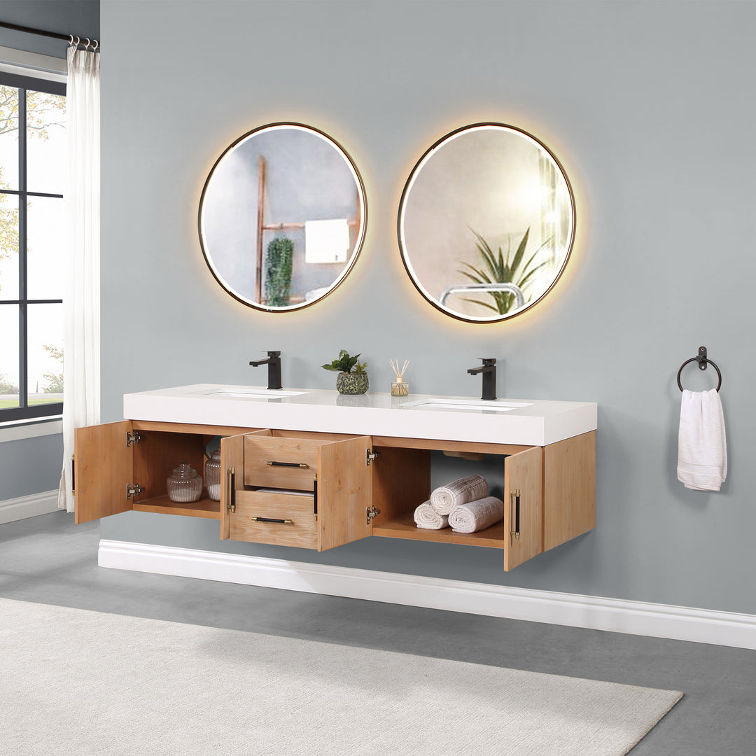 Corchia 72" Wall-mounted Double Bathroom Vanity