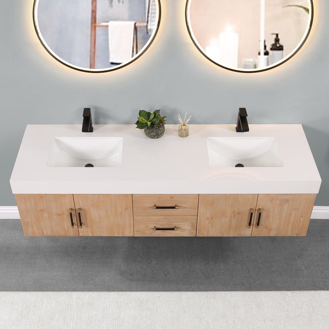 Corchia 72" Wall-mounted Double Bathroom Vanity