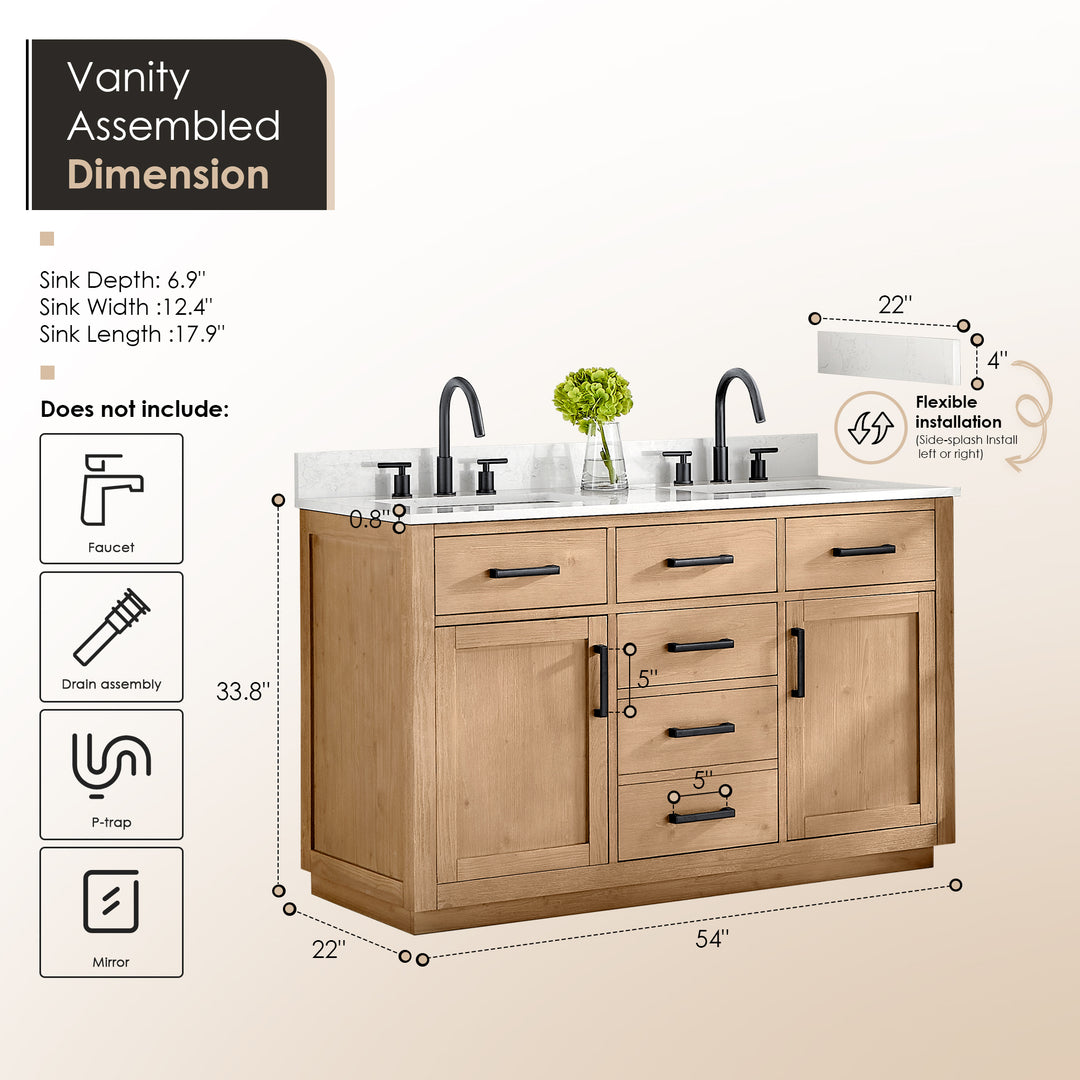 Gavino 54" Double Bathroom Vanity