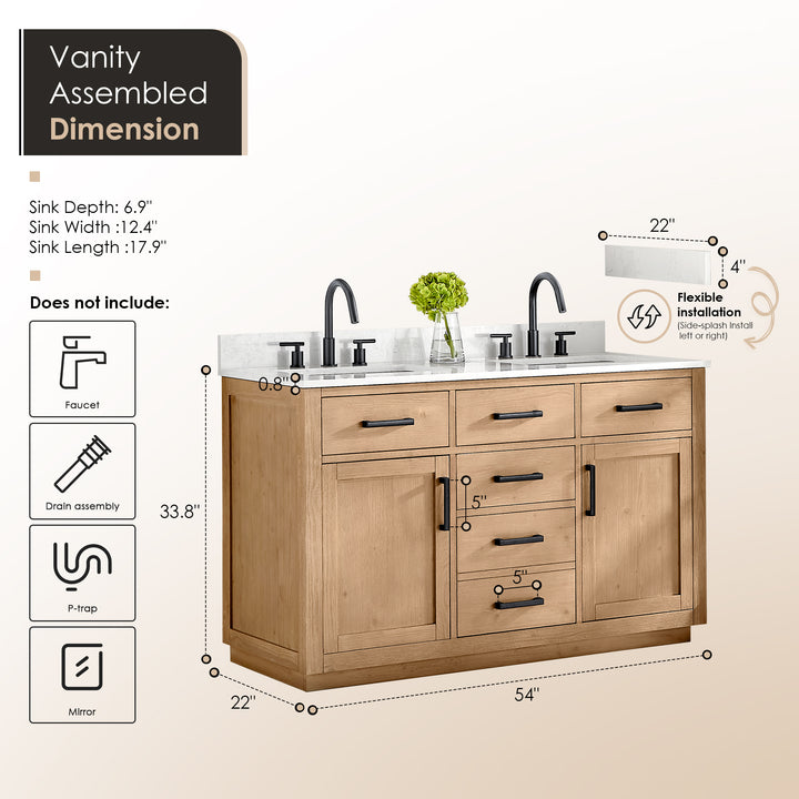Gavino 54" Double Bathroom Vanity