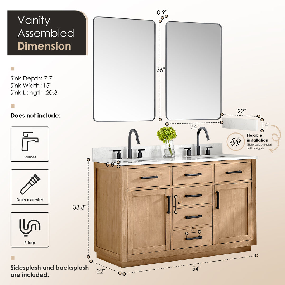 Gavino 54" Double Bathroom Vanity