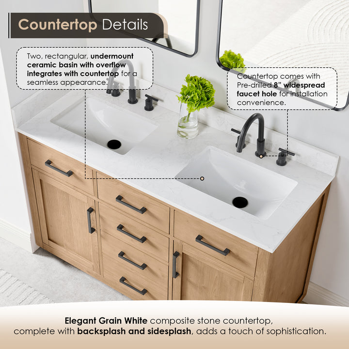 Gavino 54" Double Bathroom Vanity